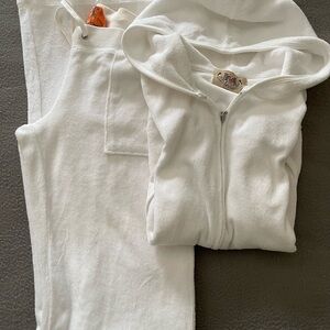 AWESOME Vintage 2002-2004 SET Juicy Couture Terry White Hoodie and Pants M & S